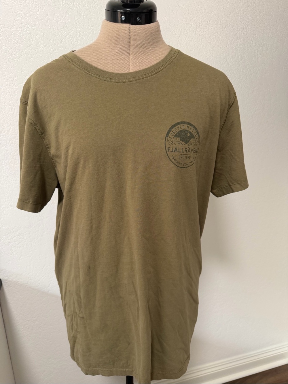 Fjallraven Olive Green Short Sleeve Logo Tee